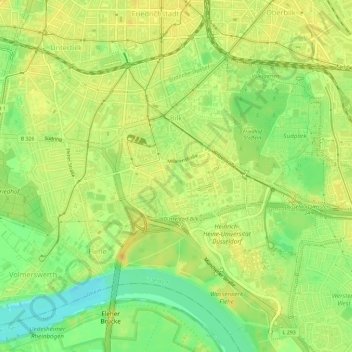 Mapa topográfico Bilk, altitud, relieve