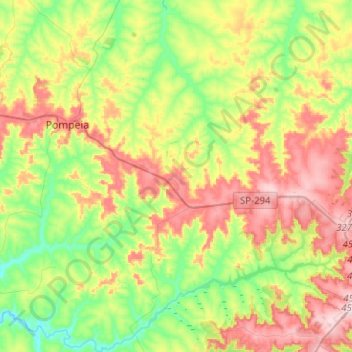 Mapa topográfico Oriente, altitud, relieve