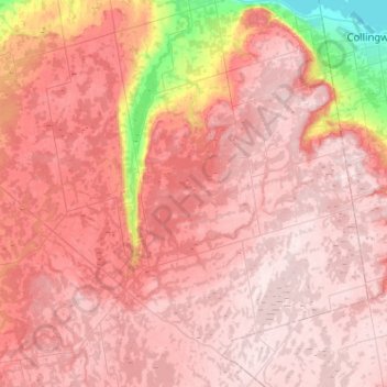 Mapa topográfico Grey Highlands, altitud, relieve