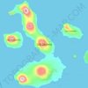 Mapa topográfico Isla Isabela, altitud, relieve