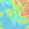 Mapa topográfico Aetolia-Acarnania Regional Unit, altitud, relieve