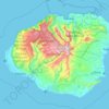 Mapa topográfico Kauai, altitud, relieve