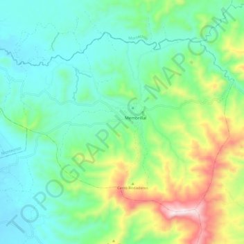 Mapa topográfico Parroquia Membrillal, altitud, relieve