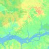 Mapa topográfico Curralinho, altitud, relieve