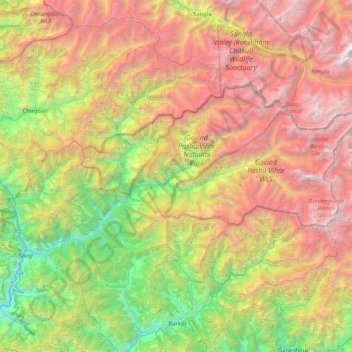 Mapa topográfico Mori, altitud, relieve