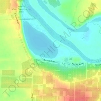 Mapa topográfico Ramco, altitud, relieve