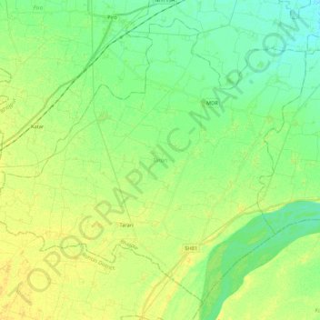 Mapa topográfico Tarari, altitud, relieve
