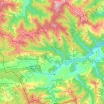 Mapa topográfico Villavelayo, altitud, relieve