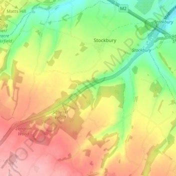 Mapa topográfico Stockbury, altitud, relieve