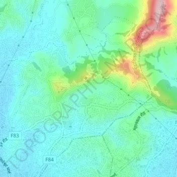 Mapa topográfico Budhanilkantha-11, altitud, relieve