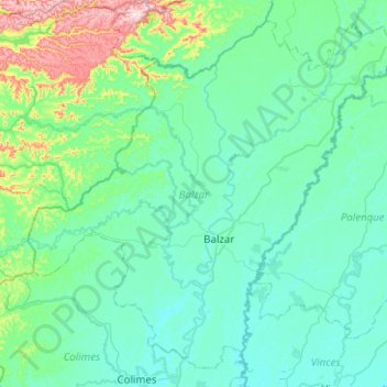 Mapa topográfico Balzar, altitud, relieve