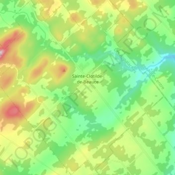 Mapa topográfico Sainte-Clotilde-de-Beauce, altitud, relieve