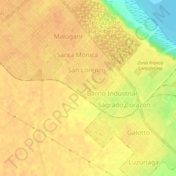 Mapa topográfico 6 de Diciembre, altitud, relieve