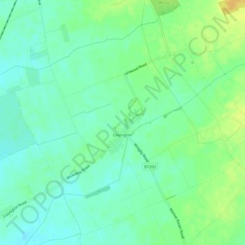 Mapa topográfico Lissington CP, altitud, relieve