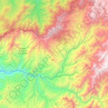 Mapa topográfico García Moreno, altitud, relieve