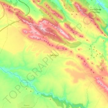 Mapa topográfico Deleitosa, altitud, relieve