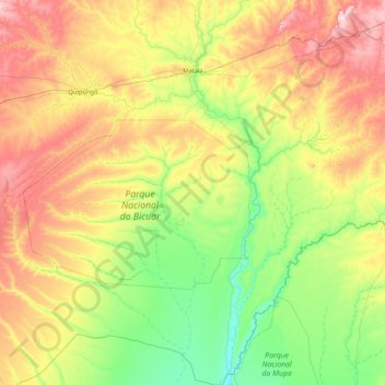 Mapa topográfico Matala, altitud, relieve