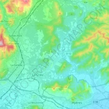 Mapa topográfico 83260, altitud, relieve