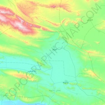 Mapa topográfico دهستان جویم, altitud, relieve