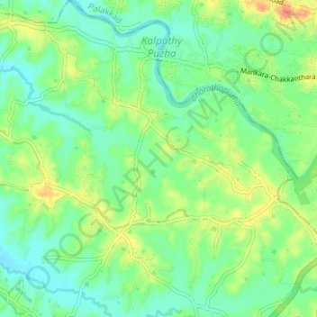 Mapa topográfico Mathoor, altitud, relieve