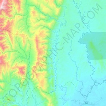Mapa topográfico Río Mangosiza, altitud, relieve
