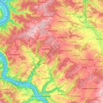 Mapa topográfico 56355, altitud, relieve