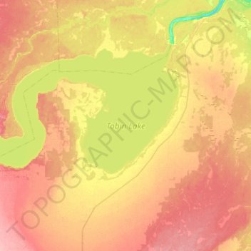 Mapa topográfico Tobin Lake, altitud, relieve