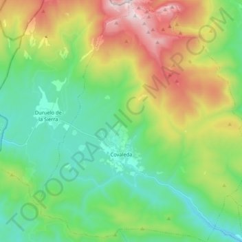 Mapa topográfico Covaleda, altitud, relieve