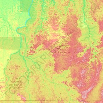 Mapa topográfico Apuí, altitud, relieve