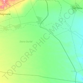 Mapa topográfico Oumache, altitud, relieve