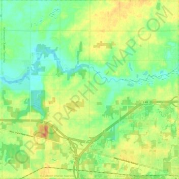 Mapa topográfico Watertown Charter Township, altitud, relieve