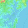 Mapa topográfico Lake Macquarie, altitud, relieve