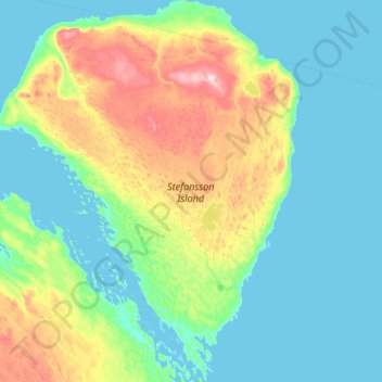 Mapa topográfico Isla Stefansson, altitud, relieve