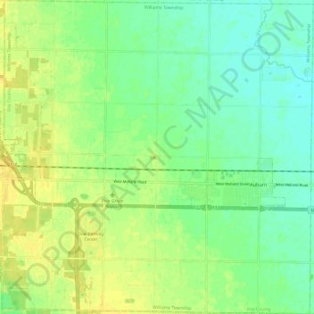 Mapa topográfico Williams Township, altitud, relieve