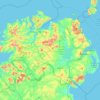 Mapa topográfico Northern Ireland, altitud, relieve