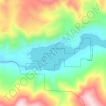Mapa topográfico Lower Slide Lake, altitud, relieve