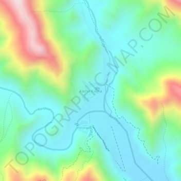 Mapa topográfico Kacha Kacha, altitud, relieve