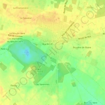 Mapa topográfico Le Parc, altitud, relieve