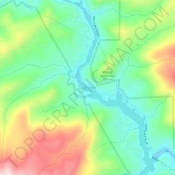 Mapa topográfico Lake Seed, altitud, relieve