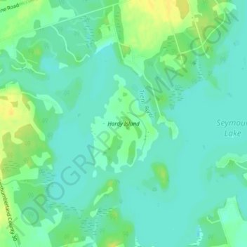 Mapa topográfico Hardy Island, altitud, relieve