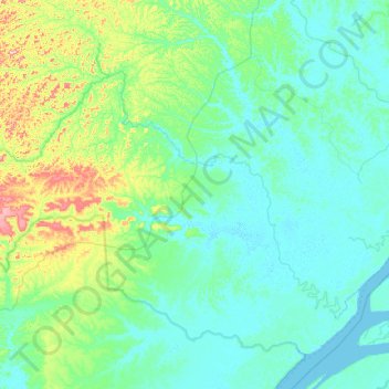 Mapa topográfico Rio Maracá-Pucu, altitud, relieve