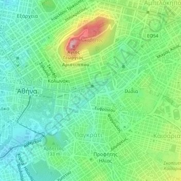 Mapa topográfico Rizari park, altitud, relieve