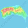 Mapa topográfico Isla Llingua, altitud, relieve