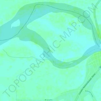 Mapa topográfico Bruzual, altitud, relieve