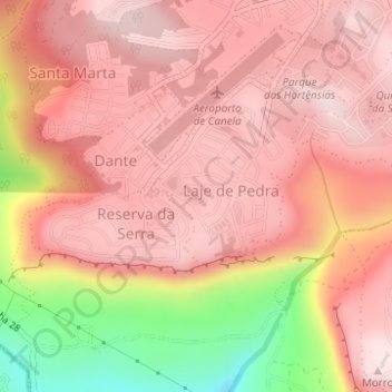 Mapa topográfico Laje de Pedra, altitud, relieve