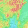 Mapa topográfico 京都市, altitud, relieve