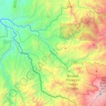 Mapa topográfico Manuel Cornejo Astorga (Tandapi), altitud, relieve