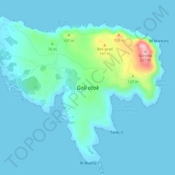 Otok mapa goli Goli otok