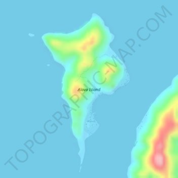 mapa topografico alava Mapa topográfico Alava Island, altitud, relieve